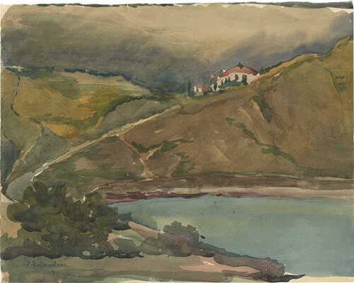 Ромодановская Антонина Алексеевна. Пейзаж с озером